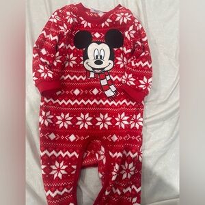 Disney Festive Red and White Mickey Mouse Footie